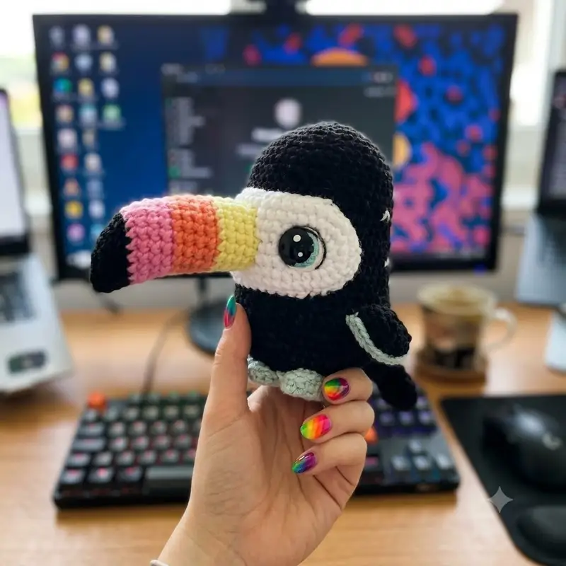 Complimentary Intermediate crochet pattern: Toucan Amigurumi Pattern - Simple to follow guide
