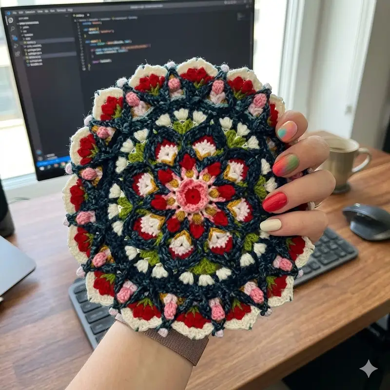 Complimentary Intermediate crochet pattern: Cherry Blossom Pattern - Simple to follow guide