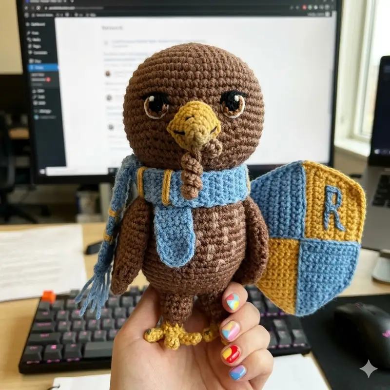 Complimentary Intermediate crochet pattern: Eagle Ravenna Amigurumi Pattern - Simple to follow guide