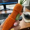 Carrot Lip Balm Holder Amigurumi Pattern step 2 - assembly progress