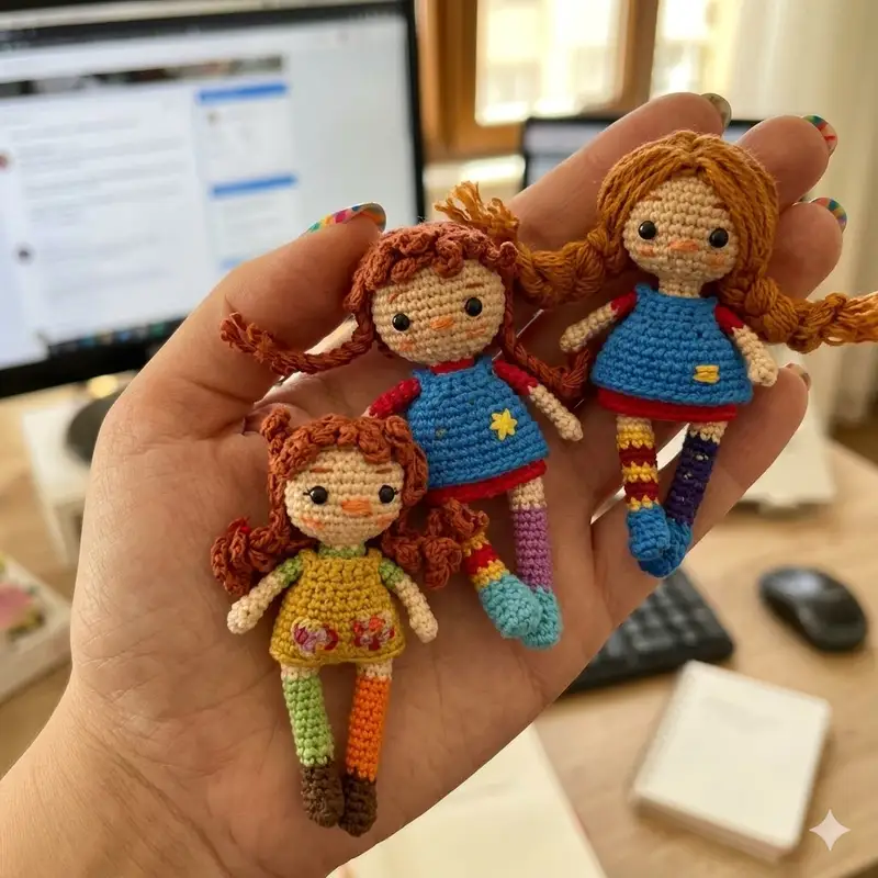 Complimentary Intermediate crochet pattern: Miniature Pippi Amigurumi Pattern - Simple to follow guide