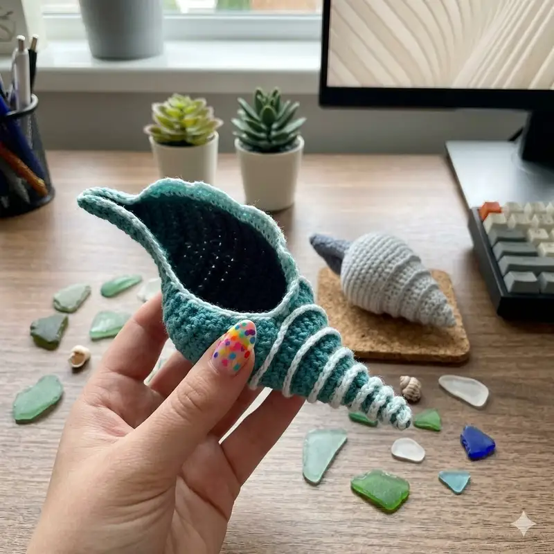 Complimentary Intermediate crochet pattern: Tulip Shell Pattern - Simple to follow guide