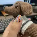Yumi the Dachshund Amigurumi Pattern step 2 - assembly progress