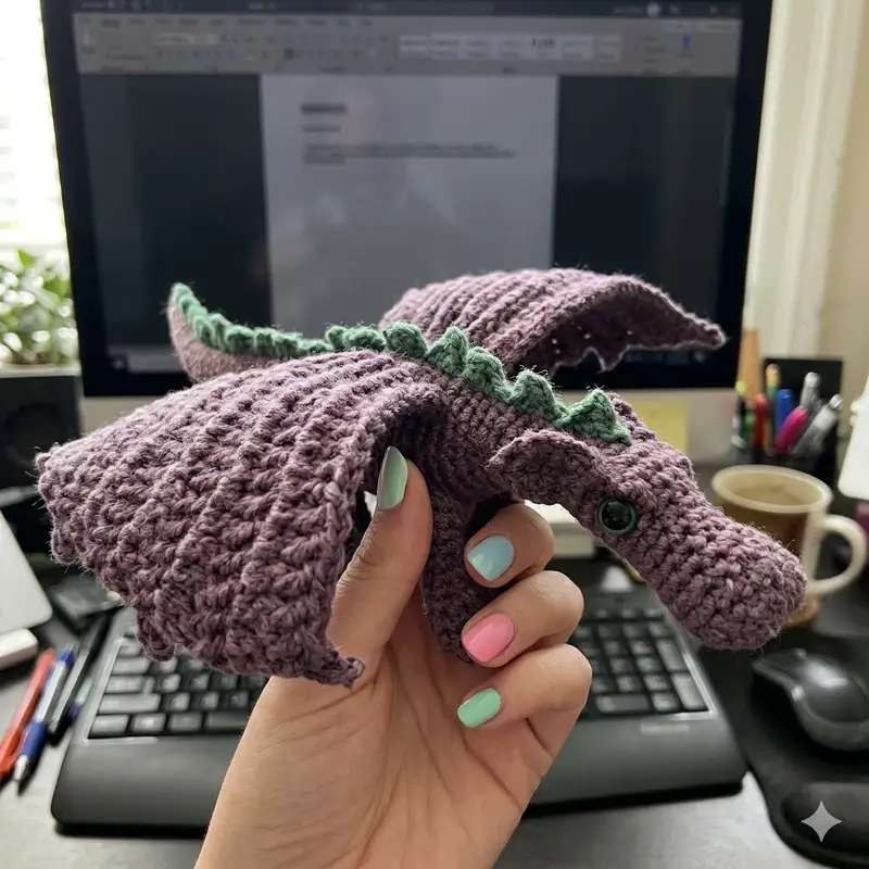 Complimentary Intermediate crochet pattern: Fierce Little Dragon Amigurumi Pattern - Simple to follow guide