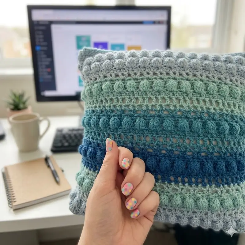 Complimentary Intermediate crochet pattern: Snowberry cushion cover Pattern - Simple to follow guide