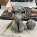 Elephant Amigurumi Pattern step 1 - construction progress