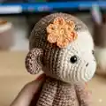 Lucy the Monkey Amigurumi Pattern step 2 - assembly progress