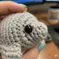 Manatee Friend Amigurumi Pattern step 2 - assembly progress