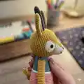 Animal Friends of Pica Pau Amigurumi Pattern step 2 - assembly progress