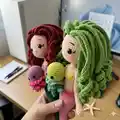 Mermaid and Jellyfish Amigurumi Pattern step 2 - assembly progress
