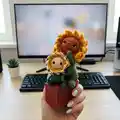 Baby Sunflower Amigurumi Pattern step 2 - assembly progress