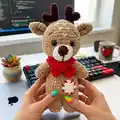 Deer Crochet Amigurumi Pattern step 1 - construction progress