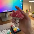 Mushroom Backpack Charm Amigurumi Pattern step 1 - construction progress
