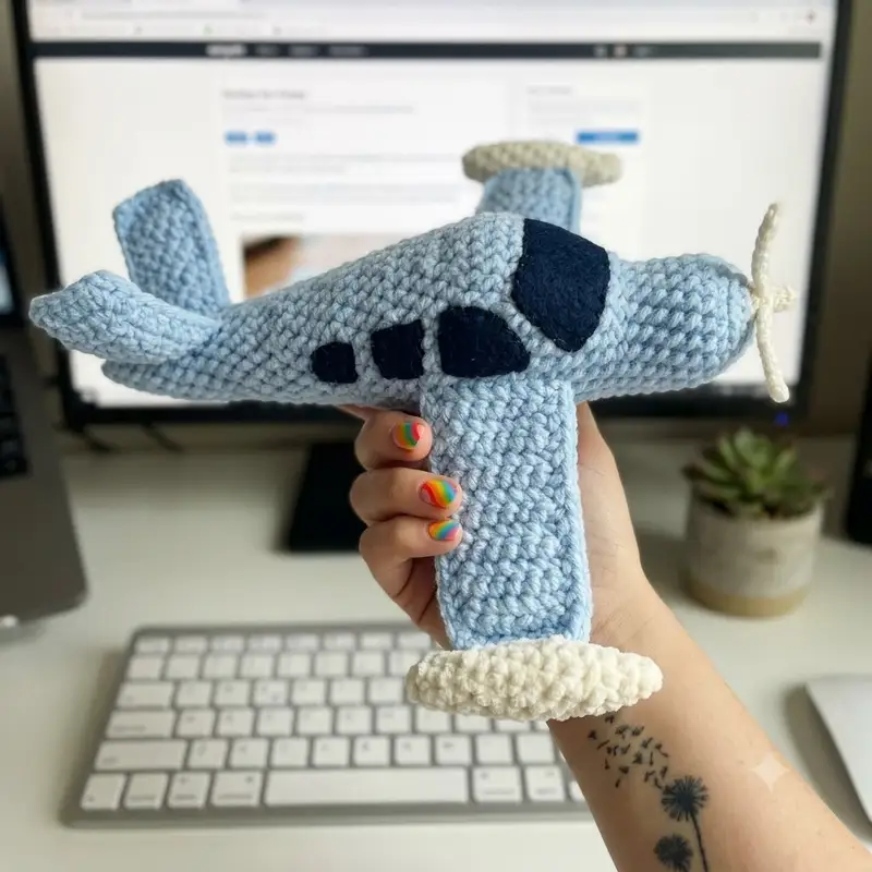 Complimentary Intermediate crochet pattern: Plush Bonanza Beechcraft V-tail Amigurumi Pattern - Simple to follow guide
