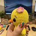 Little Chick Amigurumi Pattern step 2 - assembly progress
