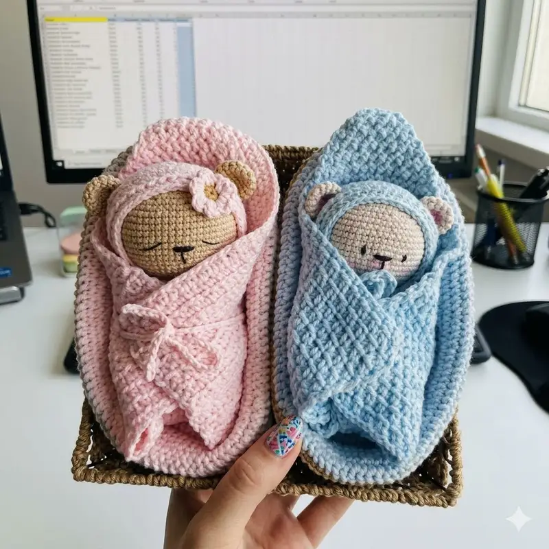 Complimentary Intermediate crochet pattern: Baby Bears Amigurumi Pattern - Simple to follow guide