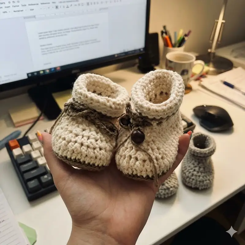 Complimentary Intermediate crochet pattern: Baby Shoes Ivelle Amigurumi Pattern - Simple to follow guide