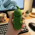 Crochet Emotional Support Pickle Amigurumi Pattern step 4 - final assembly and finishing