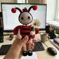 The Ladybug Amigurumi Pattern step 2 - assembly progress