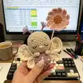 Elvina the Delicate Butterfly Amigurumi Pattern step 2 - assembly progress