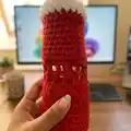 Crochet Wine Tote Bag Pattern step 2 - assembly progress