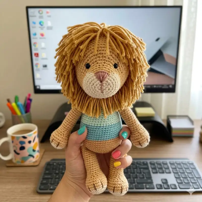 Complimentary Intermediate crochet pattern: Alan the Lion Amigurumi Pattern - Simple to follow guide
