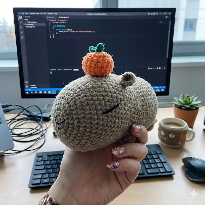 Complimentary Intermediate crochet pattern: Capybara Amigurumi Pattern - Simple to follow guide