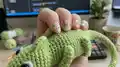 Clyde The Chameleon Amigurumi Pattern step 2 - assembly progress