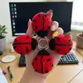 Ladybug Keychains Amigurumi Pattern step 2 - assembly progress