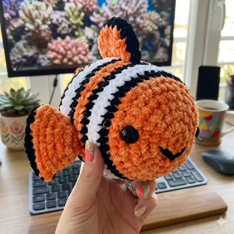 Complimentary Intermediate crochet pattern: Nemo The Clown Fish Amigurumi Pattern - Simple to follow guide