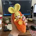 Bunny in Carrot Amigurumi Pattern step 1 - construction progress