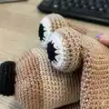 Dog Hand Puppet Amigurumi Pattern step 2 - assembly progress