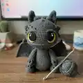 Dragon Toothless Amigurumi Pattern step 3 - details and accessories