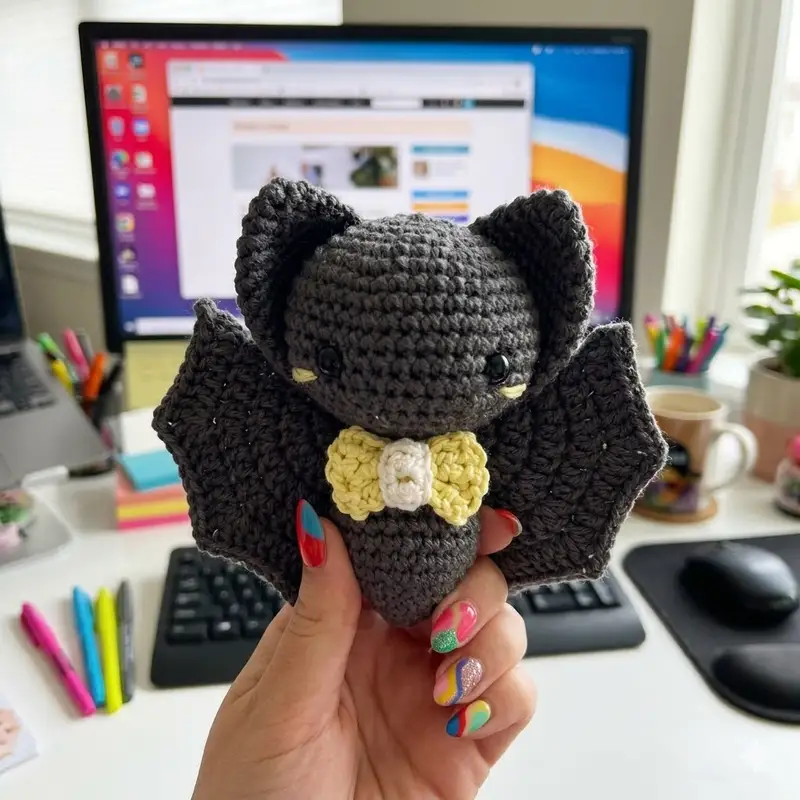Complimentary Intermediate crochet pattern: Baby Bat Amigurumi Pattern - Simple to follow guide