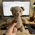 Disy the Bear Amigurumi Pattern step 2 - assembly progress