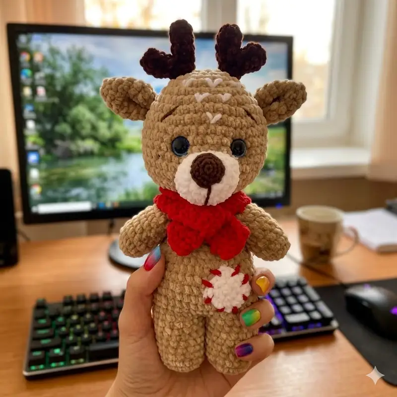 Complimentary Beginner Friendly crochet pattern: Deer Crochet Amigurumi Pattern - Simple to follow guide