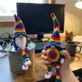 Pride Rainbow Gnome Amigurumi Pattern step 1 - construction progress