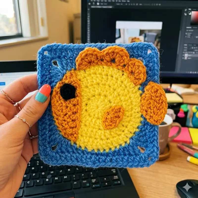 Complimentary Intermediate crochet pattern: Fish Granny Square Crochet Pattern - Simple to follow guide