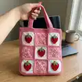 Strawberry Tote Bag and Drawstring Pouch Crochet Pattern step 4 - final assembly and finishing