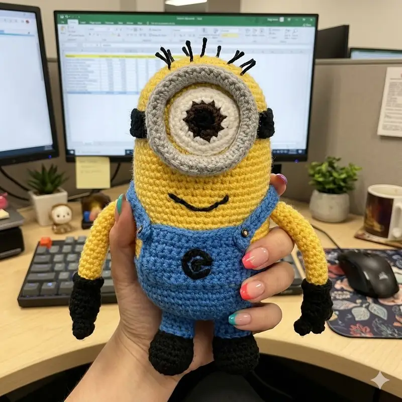 Complimentary Intermediate crochet pattern: Minion Amigurumi Pattern - Simple to follow guide