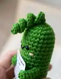 Crochet Emotional Support Pickle Amigurumi Pattern step 3 - details and accessories