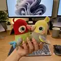 Lovebird and Parrot Amigurumi Pattern step 2 - assembly progress