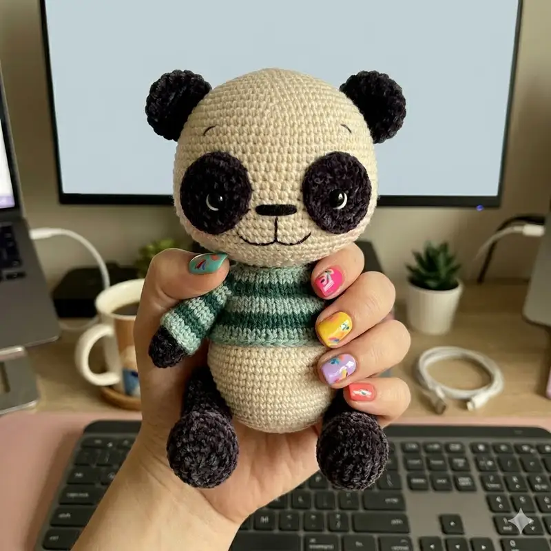 Complimentary Intermediate crochet pattern: Panda Amigurumi Pattern - Simple to follow guide