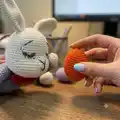 Sleepy Bunny Amigurumi Pattern step 2 - assembly progress