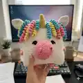 Pillow- unicorn Amigurumi Pattern step 2 - assembly progress