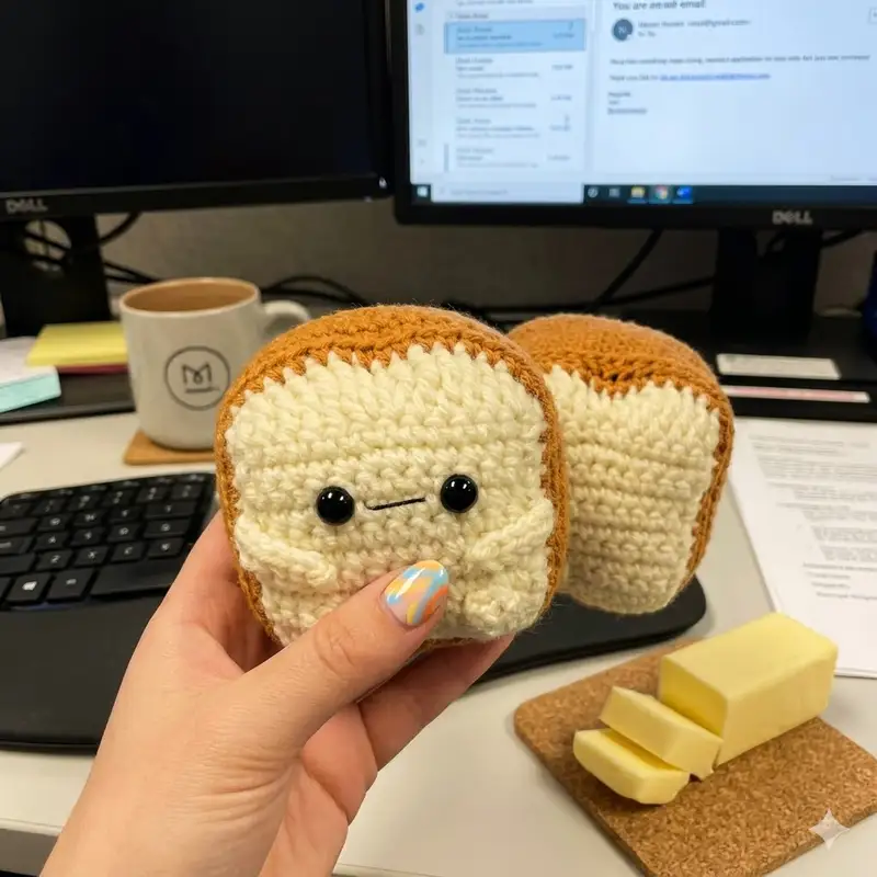 Complimentary Intermediate crochet pattern: Loafie the Bread Loaf Amigurumi Pattern - Simple to follow guide