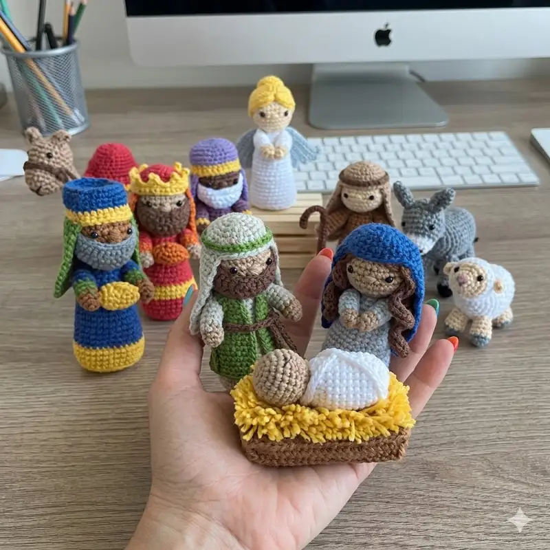 Complimentary Intermediate crochet pattern: Nativity Crochet Amigurumi Pattern - Simple to follow guide