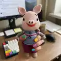 Pinky Pig Amigurumi Pattern step 1 - construction progress