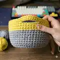 Dip Edge Crochet Basket Pattern step 4 - final assembly and finishing