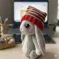 Christmas Bunny Amigurumi Pattern step 2 - assembly progress